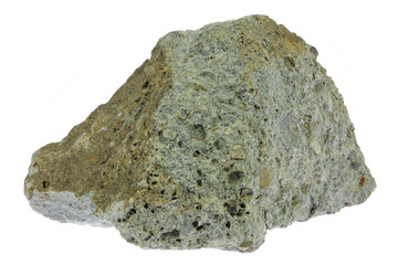 Kimberlite from Kimberley, South Africa isolated on white background