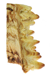 traditional Lithuanian Sakotis tree cake isolated on white background