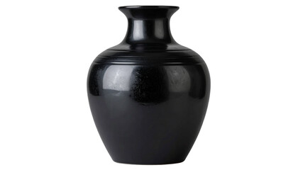 Fototapeta premium Modern black aesthetic ceramic vase with smooth texture and minimalist style, perfect for home decor, branding, or interior design visuals.