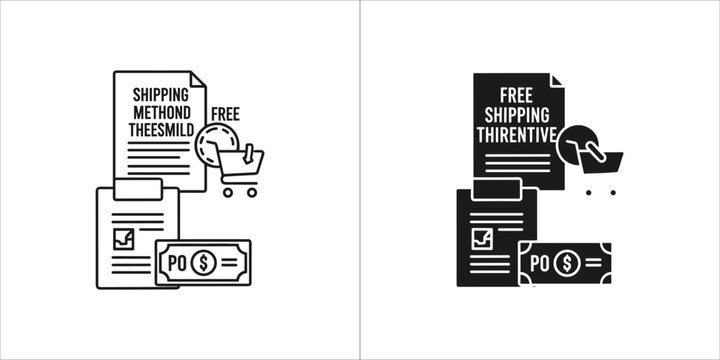 Free shipping incentive icon for online shopping