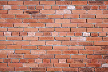 Brick wall background for design. Red old brick.d