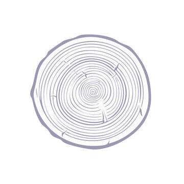 Stylized Illustration of a Tree Ring Cross-Section with Cracked Texture