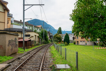 Obraz premium Chemin de fer traversant Interlaken