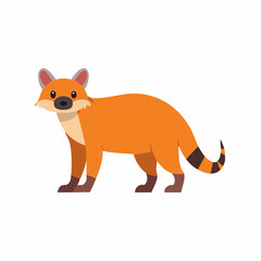 Obraz premium Stylized Cartoon Raccoon Dog Animal with Orange Fur and Striped Tail