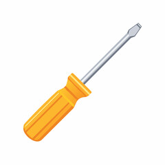 Fototapeta premium Flathead Screwdriver Tool with Orange Handle