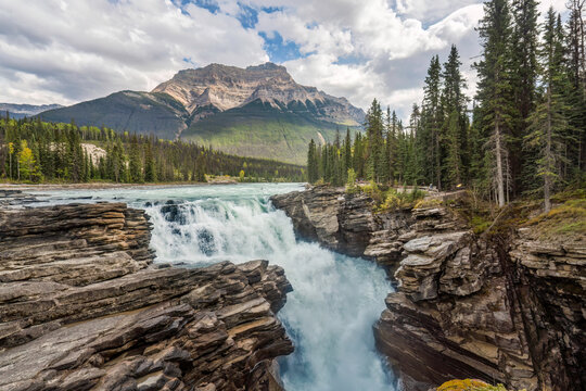 Athabasca Falls on the Icefields Parkway in Jasper National Park