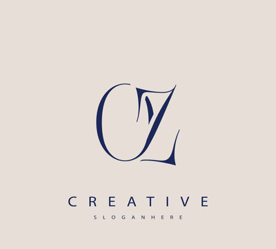 Sophisticated and stylish letter logo design featuring the combination of the letters O and Z in dark blue color scheme perfect for branding stationery website headers or social media graphics