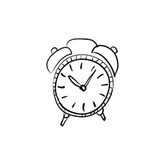 Hand-drawn sketch of an alarm clock representing the passage of time and the importance of punctuality
