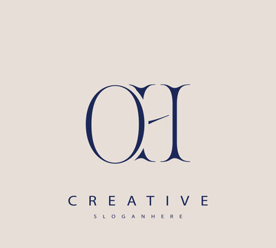 Sophisticated and stylish letter logo design featuring the combination of the letters O and H in dark blue color scheme perfect for branding stationery website headers or social media graphics