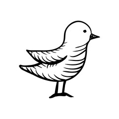 Sketch of a Songbird in Simple Lines, Ideal for Nature-Themed Projects and Designs