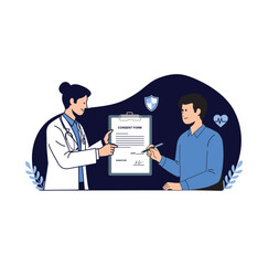 Doctor and Patient Signing Medical Consent Form