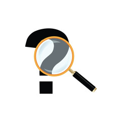 Question Mark Under Magnifying Glass Symbolizing Inquiry