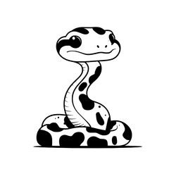 Fototapeta premium Python. Python simple black and white line art vector logo