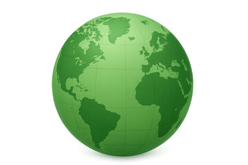 Naklejka premium Green earth globe representing global ecology, environment, nature, and sustainability on transparent background