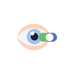 Eye with Toggle Switch Symbolizing Visibility Settings