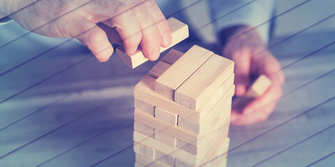 Concept of business development, geometric pattern