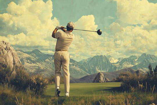 Golf player in the field 