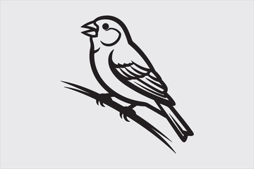 Sparrow bird line art vector design