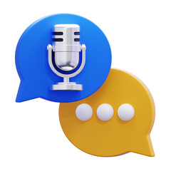 Microphone and Chat Bubbles Icon