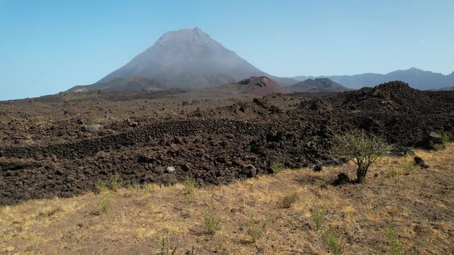 CAPE VERDE - 9.4.2025 - Fantastic ground-level view approaching the Pico de Fogo volcano on Cape Verde.