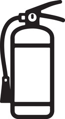 Line Art Icon of a Fire Extinguisher on White Background safety emergency on transparent background