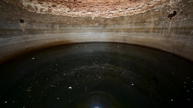 Ancient historic well in the ruins of Merv near Mary, Turkmenistan