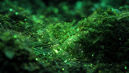 The intricate merge between technology and nature in a macro shot