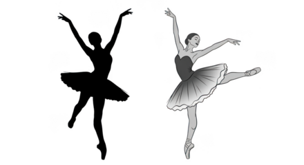 Ballerina isolated on transparent background