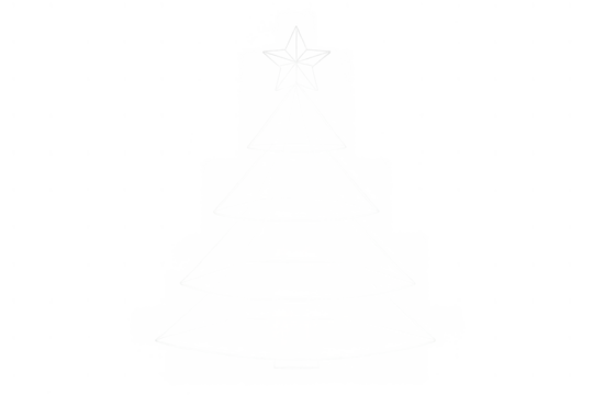 Glowing christmas tree silhouette effect with abstract light lines, festive holiday overlay on transparent background