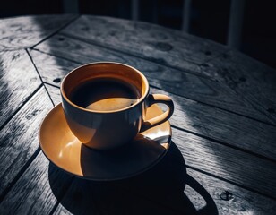 Monochrome Coffee Still Life with Dramatic Lighting