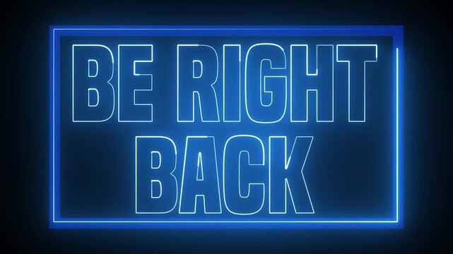 Be Right Back Futuristic Blue Neon HUD Overlay Frame Animation Video Template Twitch Stream