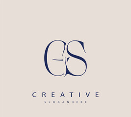 Sophisticated and stylish letter logo design featuring the combination of the letters G and S in dark blue color scheme perfect for branding stationery website headers or social media graphics