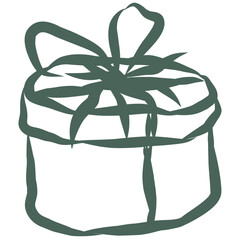 Gift Box. Line Art Illustration.