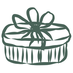 Gift Box. Line Art Illustration.