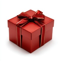 Obraz premium Red Gift Box Isolated on White Background. 