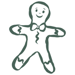 Christmas Bread. Line Art Illustration.