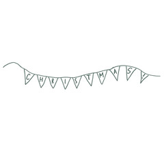 Christmas Decoration. Line Art Illustration.