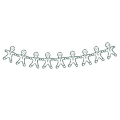 Ginger Bread Decoration. Line Art Illustration.