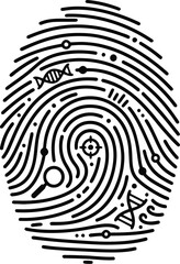 Fototapeta premium Fingerprint silhouette vector representing identity