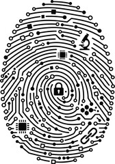 Fototapeta premium Fingerprint silhouette vector representing identity