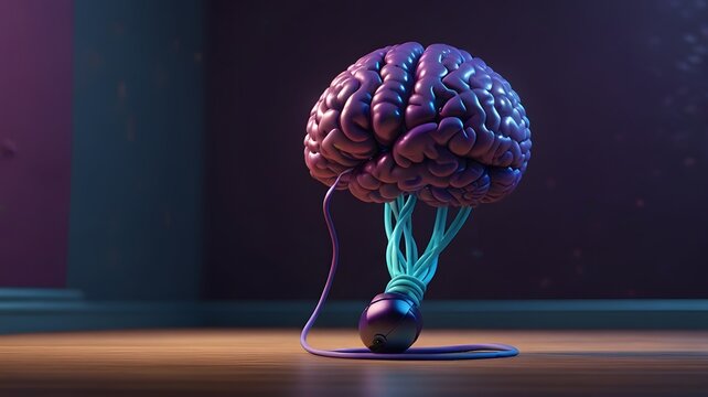 Computer mouse sitting on desk with brain shaped computer mouse on it.