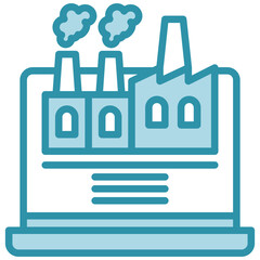 Digital Factory Icon, Mini Illustration Relate To Industry 4-0, Modern Industry. Use For Modern Concept, Ui, Ux Web And App Development.