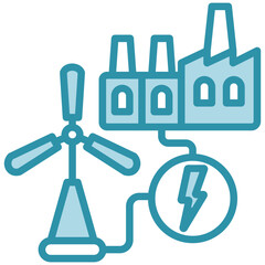 Power System Icon, Mini Illustration Relate To Industry 4-0, Modern Industry. Use For Modern Concept, Ui, Ux Web And App Development.