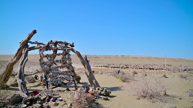 Kemal Ata pilgrimage site in the Karakum Desert in Turkmenistan