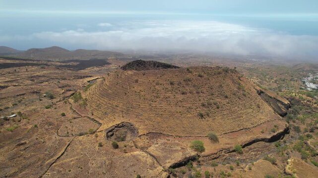 CAPE VERDE - 9.4.2025 - Amazing aerial footage passing over Cape Verde's Pico do Fogo volcano and crater.