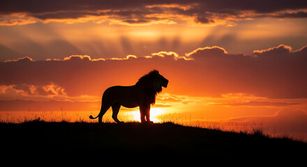 Golden Hour Majesty &ndash; Lion Silhouette