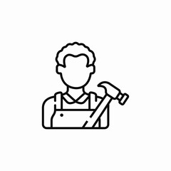 carpenter worker icon sign vector