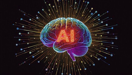 Ai brain neural network artificial intelligence machine learning deep learning concept for technology