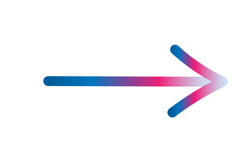 Flèche arrondie multicolore avec dégradé – Symbole directionnel moderne sur fond transparent