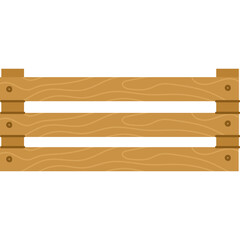 Wooden Crate Box With Three Horizontal Slats And Vertical Supports On The Sides Detailed Vector Illustration On Transparent Background For Storage And Transport Concepts